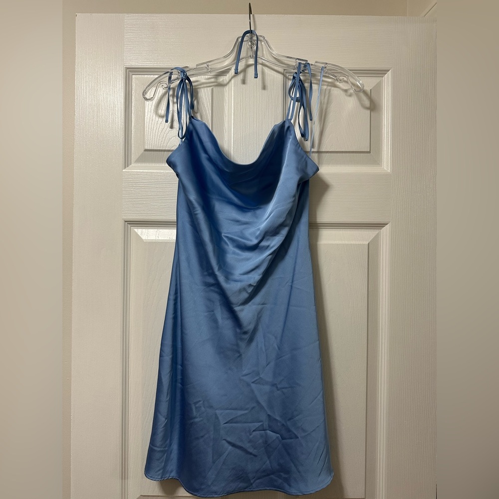 Abercrombie & Fitch Light Blue Satin Dress